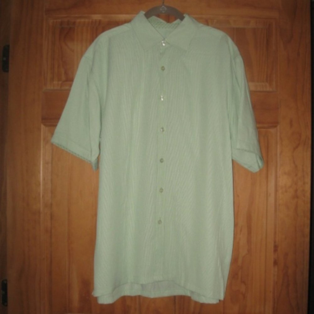 Newport Isle Green Button Down Short Sleeve Shirt